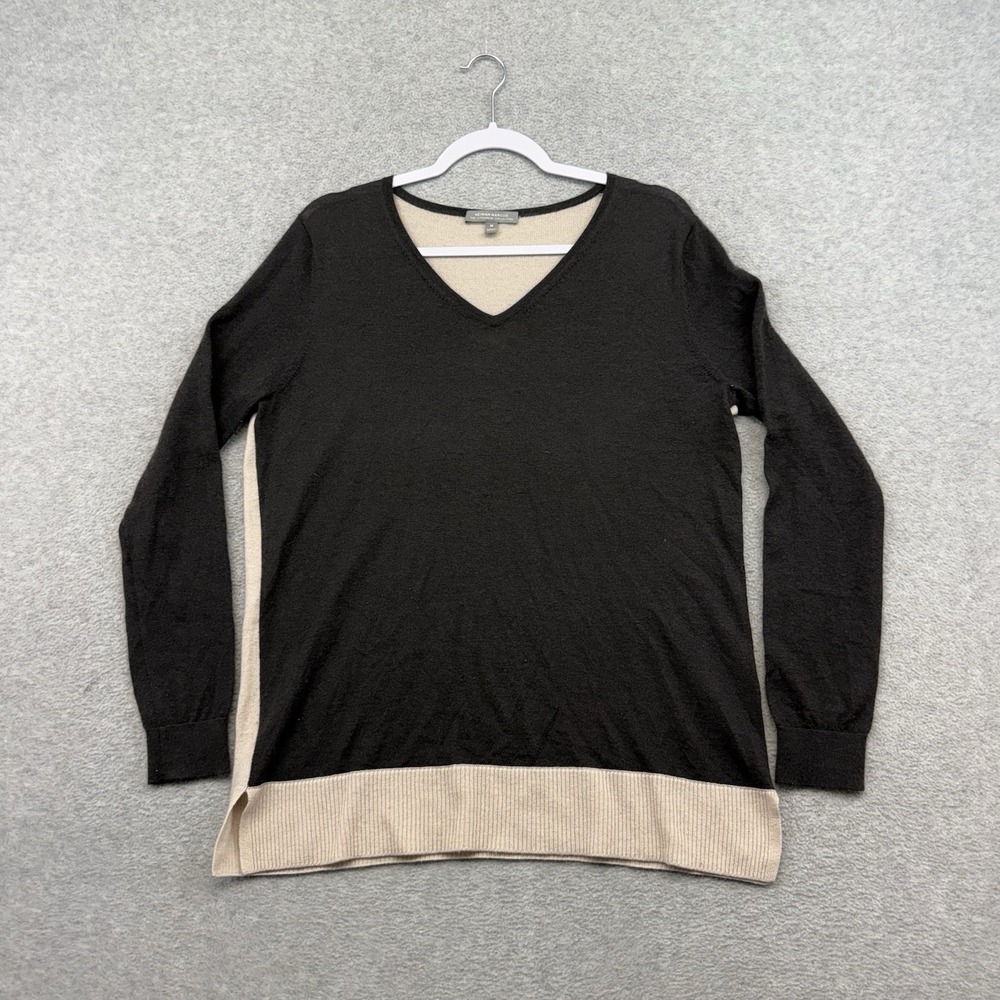 Neiman Marcus Women's Brown Long Sleeve Cashmere V Neck Sweater Size M Medium